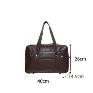 Japanese Pu Leather Waterproof Large School Study Bag