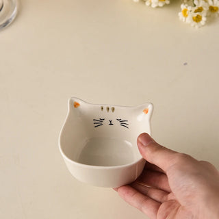 Set of 2 Ceramic Cat-Shaped Mini Dishes – 90ml Sauce Bowls