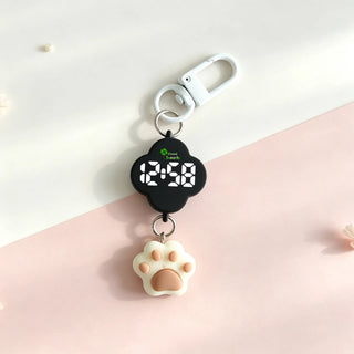 Kawaii Paw Charm LED Keychain Watch