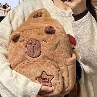 Kawaii Capybara Plush Backpack