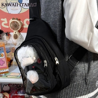 Kawaii ITA Bag – Japanese Plushie Doll Display Backpack & Crossbody Bag with Transparent Window