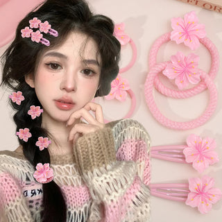2/5pcs Sweet Pink Sakura Hair Accessories