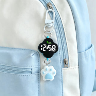 Kawaii Paw Charm LED Keychain Watch