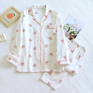 Sweet Hearts Cotton Long-Sleeve Pyjama Set