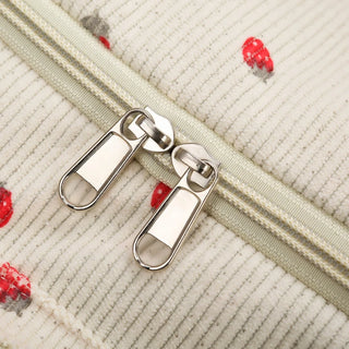 Strawberry Corduroy Travel Tote Bag Gym Bag Travel Bag with Shoe Compartment