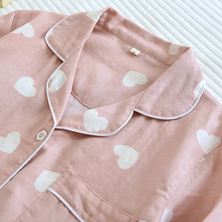Sweet Hearts Cotton Long-Sleeve Pyjama Set