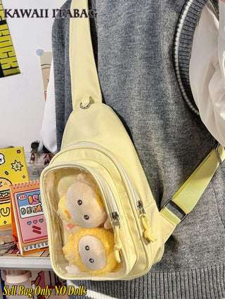 Kawaii ITA Bag – Japanese Plushie Doll Display Backpack & Crossbody Bag with Transparent Window
