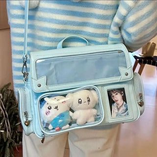 Y2K Kawaii Ita Crossbody Bag – Transparent Pocket Display Shoulder Bag