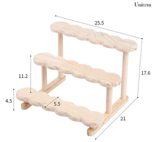 Wooden Rattan Desktop Storage Shelf