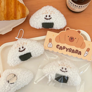 Cute Onigiri Rice Roll Plush Keychain