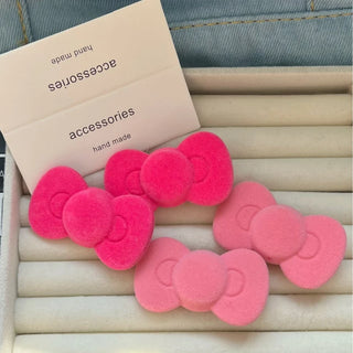 2pcs Sweet Pink Bow & Star Hair Clips