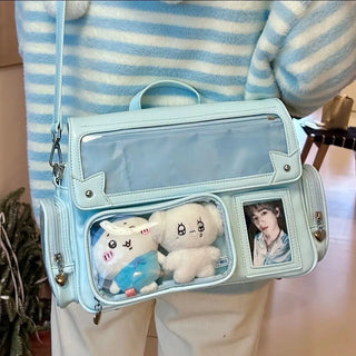 Y2K Kawaii Ita Crossbody Bag – Transparent Pocket Display Shoulder Bag