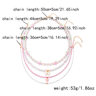 Strawberry Beaded Choker Necklace – Boho Y2K Summer Pearl Pendant