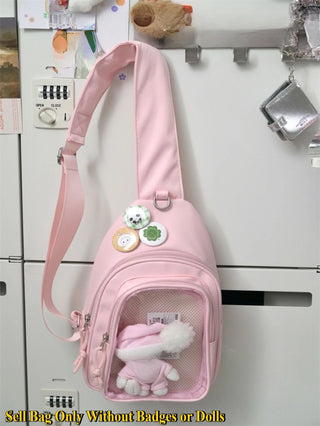Kawaii ITA Bag – Japanese Plushie Doll Display Backpack & Crossbody Bag with Transparent Window