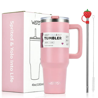 30oz / 40oz Stainless Steel Tumbler – Large Thermal Cup with Straw | Leak-Proof Vacuum Flask
