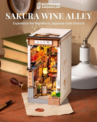 Sakura Wine Alley DIY Book Nook Kit with Lights