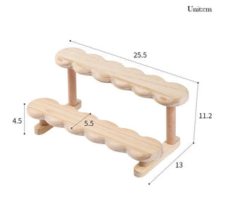 Wooden Rattan Desktop Storage Shelf