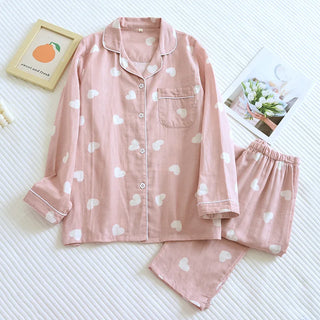 Sweet Hearts Cotton Long-Sleeve Pyjama Set
