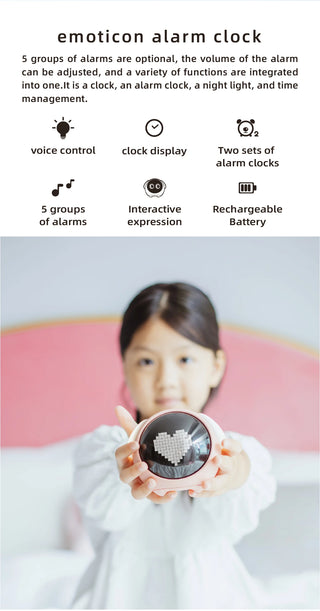 Kawaii Friend Cute Digital Alarm Clock for Kids with LED Display & Night Light