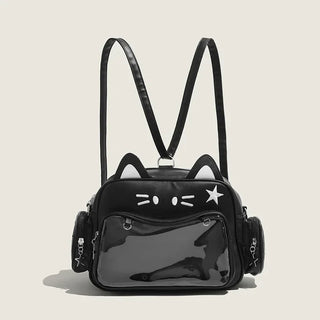 Kawaii Cat Ita Bag – Transparent Pocket Backpack