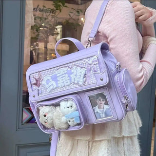 Y2K Kawaii Ita Crossbody Bag – Transparent Pocket Display Shoulder Bag