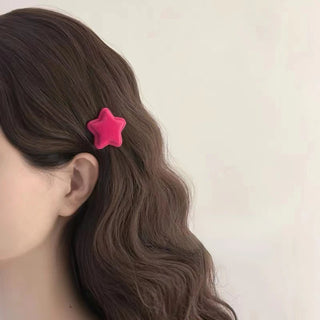 2pcs Sweet Pink Bow & Star Hair Clips