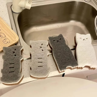 Purrfect Washing-Up Cat Sponges – Set of 4