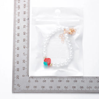 Strawberry Beaded Choker Necklace – Boho Y2K Summer Pearl Pendant