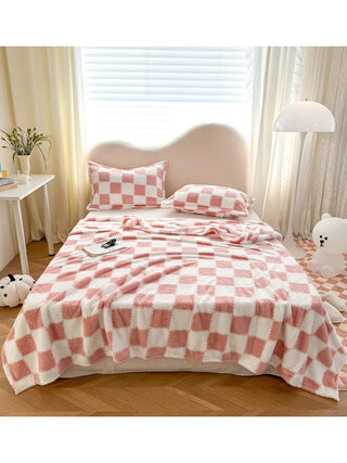 Cosy Check & Panda Fleece Blanket