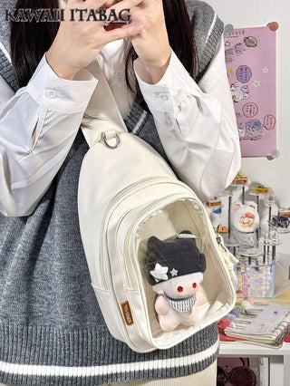 Kawaii ITA Bag – Japanese Plushie Doll Display Backpack & Crossbody Bag with Transparent Window