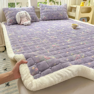 Cosy Printed Milk-Fleece Mattress Pad – Optional Pillowcase Set
