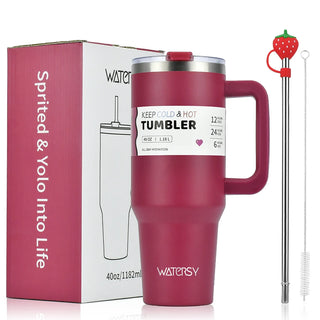 30oz / 40oz Stainless Steel Tumbler – Large Thermal Cup with Straw | Leak-Proof Vacuum Flask