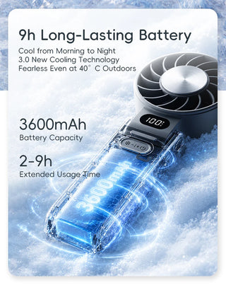 Portable Ice Cooling Handheld Fan USBC Charge with Lanyard