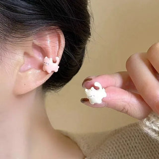 Curled-Tail Cat Clip-On Earring