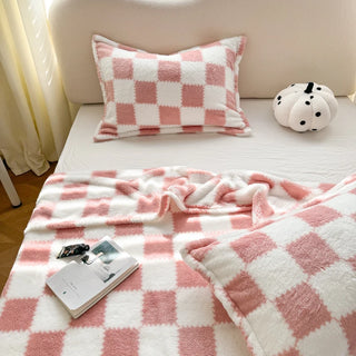 Cosy Check & Panda Fleece Blanket