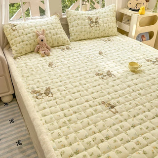 Cosy Printed Milk-Fleece Mattress Pad – Optional Pillowcase Set
