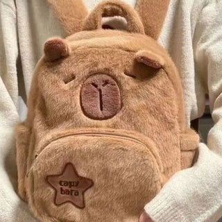 Kawaii Capybara Plush Backpack