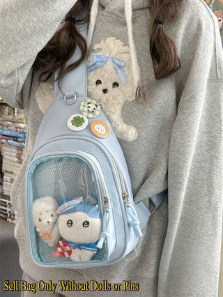 Kawaii ITA Bag – Japanese Plushie Doll Display Backpack & Crossbody Bag with Transparent Window