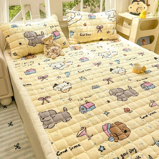 Cosy Printed Milk-Fleece Mattress Pad – Optional Pillowcase Set