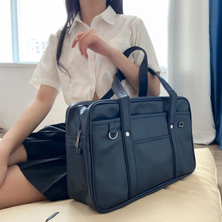 Japanese Pu Leather Waterproof Large School Study Bag