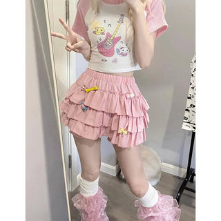 Y2K Sweet Ruffles Mini Skirt