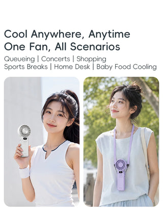 Portable Ice Cooling Handheld Fan USBC Charge with Lanyard