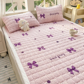 Cosy Printed Milk-Fleece Mattress Pad – Optional Pillowcase Set