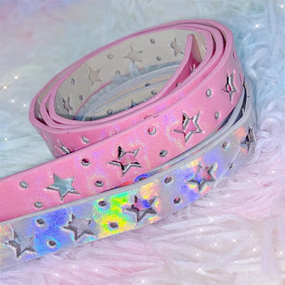 Y2K Pentagram Star Faux Leather Belt