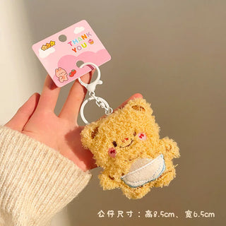 Kawaii Plush Keychains – Animal & Food Bag Charms