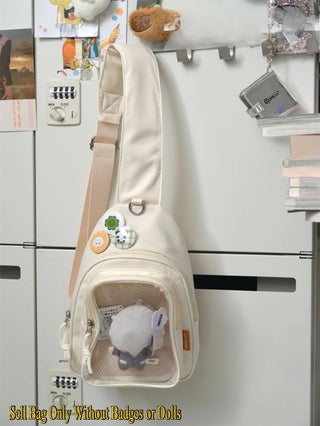 Kawaii ITA Bag – Japanese Plushie Doll Display Backpack & Crossbody Bag with Transparent Window