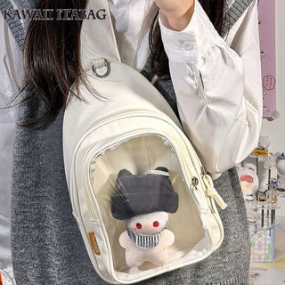 Kawaii ITA Bag – Japanese Plushie Doll Display Backpack & Crossbody Bag with Transparent Window