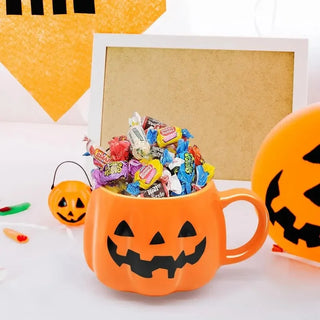 Halloween Pumpkin Ceramic Mug 400ml – Cute Coffee Cup with Festive Pumpkin Pattern