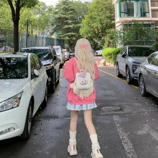 Kawaii Blue Plaid Mini Skirt – Y2K Harajuku Preppy Pleated Skirt with Bow