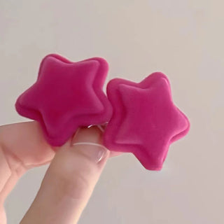 2pcs Sweet Pink Bow & Star Hair Clips